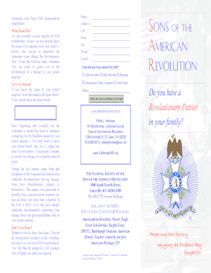 Sons of the American Revolution Membership Application