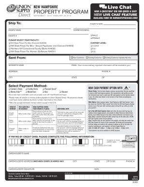 New Hampshire Inmate Property Order Form