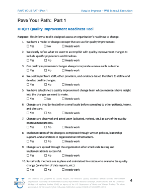 Quality Improvement Readiness Tool