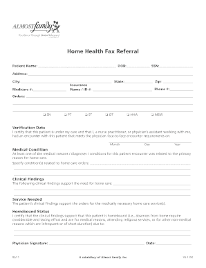 Sample warning letter for absenteeism - VS-1350 Home Health Fax Referral - homehealthquality