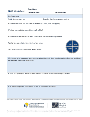 PDSA Worksheet