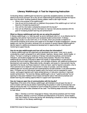 Literacy Walkthrough Tool Guide