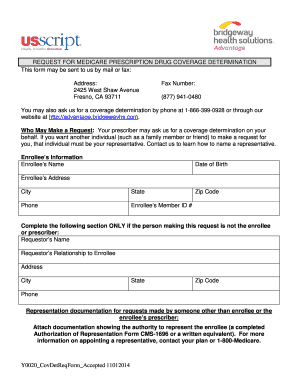 Medicare Prescription Drug Coverage Determination Request