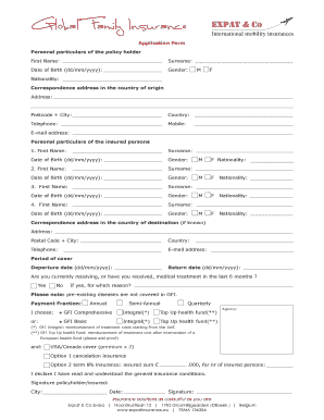 Global Family Insurance Application Form