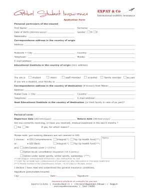 GSI Health Insurance Application Form