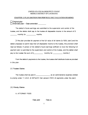 Chapter 13 Bankruptcy Plan