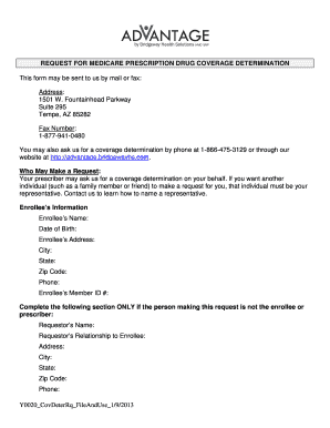 Medicare Prescription Drug Coverage Determination Form