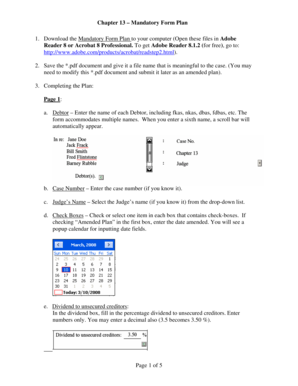 Chapter 13 Mandatory Form Plan