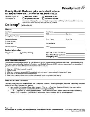 Priority Health Medicare Prior Authorization Form