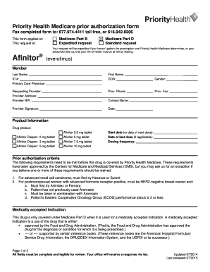 Priority Health Medicare Prior Authorization Form