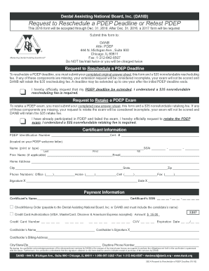 Request to Reschedule PDEP Deadline or Retest PDEP