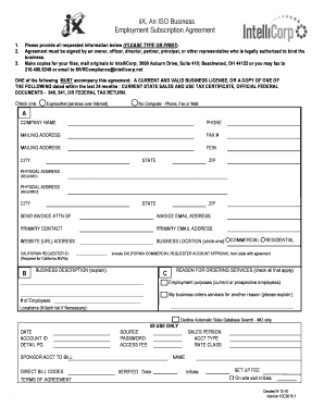 Employment Subscription Agreement