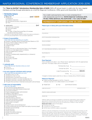 NAFSA Regional Conference Membership Application