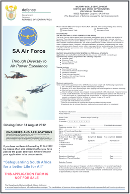 SA Air Force MSDS Technical Training Application