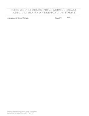 Free and Reduced Price School Meals Application
