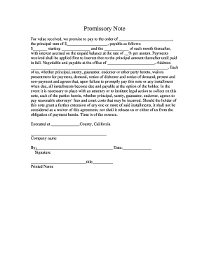 Promissory Note Agreement