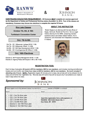Wisconsin Real Estate Continuing Education Registration Form