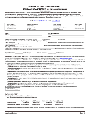 Contrato de Inscripción de la Universidad Internacional Schiller