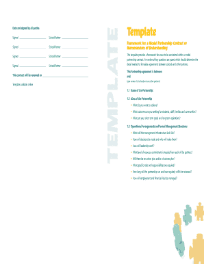 School Partnership Agreement Template