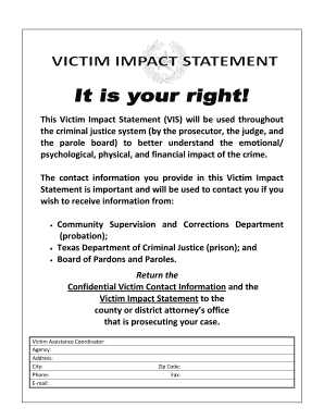 Texas Victim Impact Statement