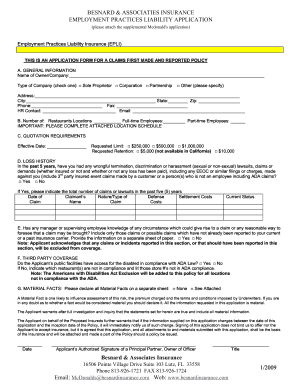 Employment Practices Liability Insurance Application