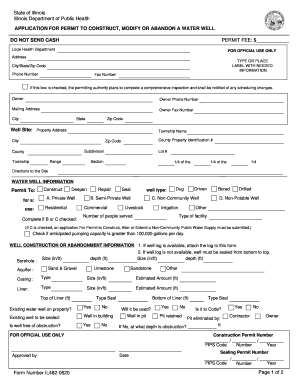 Illinois Water Well Permit Application