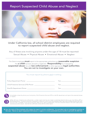 California Child Abuse Report Form