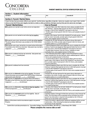Parent Marital Status Verification Form