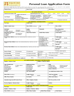 Personal Loan Application Form
