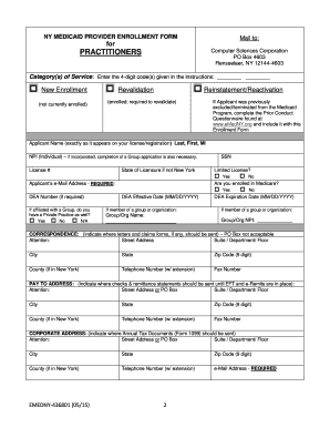 New York State Medicaid Provider Enrollment Form