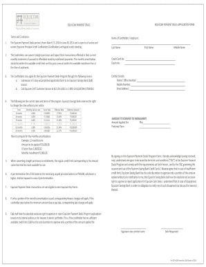 Equicom Payment Deals Application Form