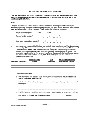 New York State Medicaid Pharmacy Enrollment Application