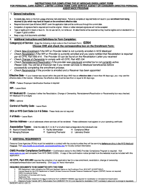 NY Medicaid Enrollment Form