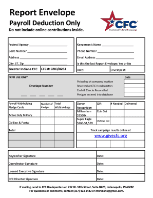 Greater Indiana CFC Report Envelope