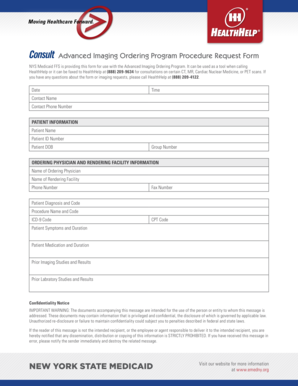 Advanced Imaging Ordering Program Procedure Request Form