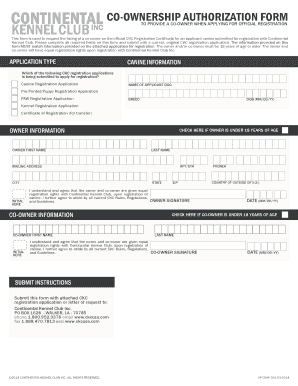 Co-Ownership Authorization Form