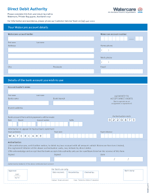 Direct Debit Authority Form