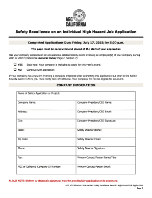 5 steps of jsa - 2015 High Hazard Job Application - agc-ca