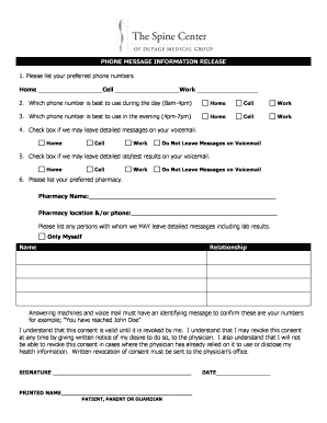 Phone Message Information Release