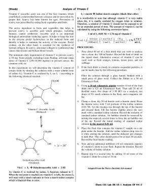 Vitamin C Analysis Lab Report