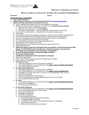 Loan Submission Checklist
