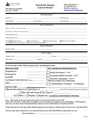 Branch Document Request Form