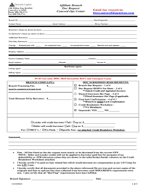 Branch Document Request Form