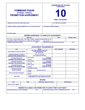 Civil Air Patrol Promotion Agreement