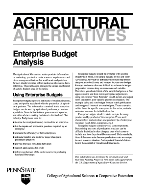 Agricultural Enterprise Budget Analysis