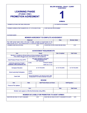 Civil Air Patrol Achievement Learning Phase One Agreement