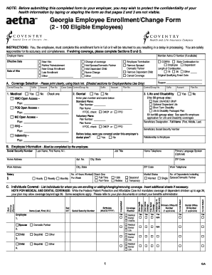 Georgia Employee Enrollment Change Form
