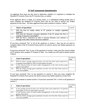 IT Self Assessment Questionnaire