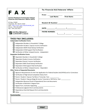 Financial Aid Verification Form