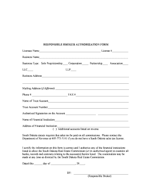 Responsible Broker Authorization Form